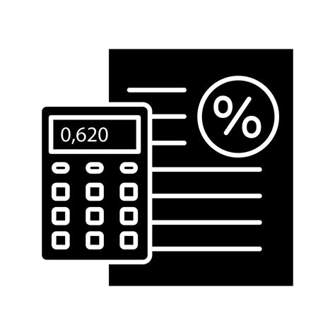 Percentage Calculator Glyph Icon Interest Rate Calculations