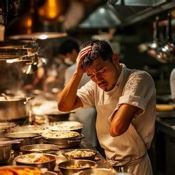chef  thought image chef kitchen thoughtful