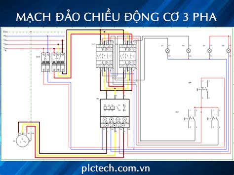 Hướng dẫn cách vẽ sơ đồ mạch điện đảo chiều quay 1 pha đầy đủ và chi tiết