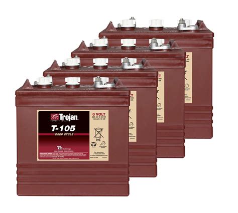 Kit Pcs Trojan T Plus Deep Cycle Flooded Batteries V Ah V Kwh