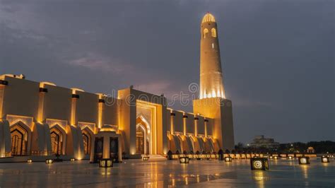 Imam Abdul Wahab Mosque: the Qatar State Grand Mosque Mosque Stock ...