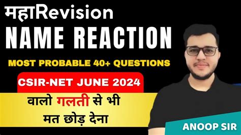 महREVISION NAME REACTION CSIR NET JUNE 2024 QUANTA CHEMISTRY