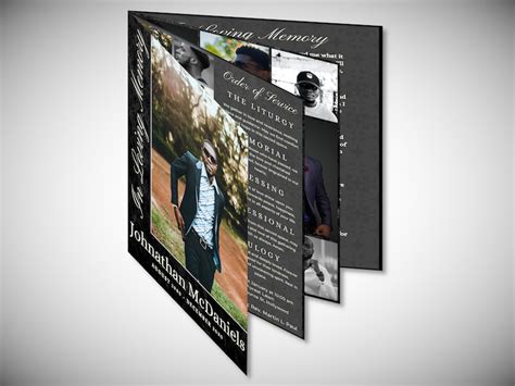 8 Page Funeral Program Bi Fold Brochure Modern Obituary Etsy