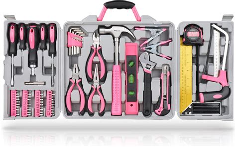 WORKPRO Pink Werkzeug Set Rosa Werkzeugkoffer 106 Teilig Haushalts