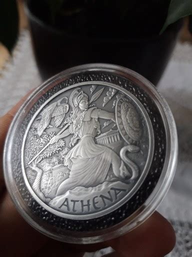 Moneta Srebrna Tuvalu Athena Antique Finish Och W Og Oszenie