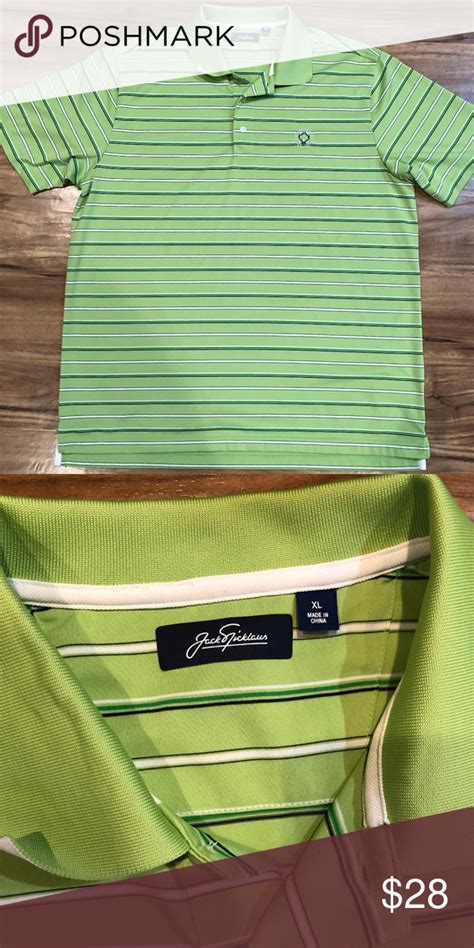 Jack Nicklaus Xl Green Striped Polo Memorial Green Stripes Jack Nicklaus Polo