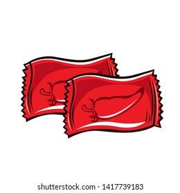 Vector Cartoon Hot Chlli Sachets Isolated Stock Vector Royalty Free