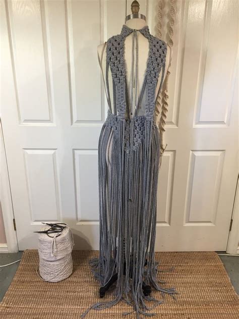 Grey Macrame Dress Etsy Macrame Dress Fashion Dresses