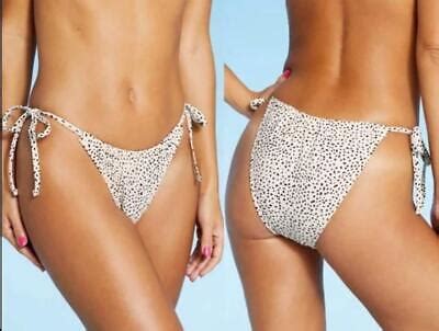 New Nwt Polka Dot Small Beach Pool Lined String Bikini Bottoms