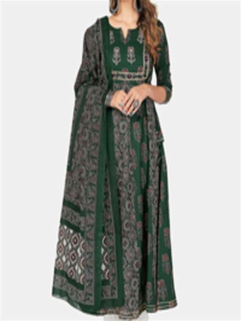 Buy Kalini Women Green Ethnic Motifs Embroidered Gotta Patti Anarkali