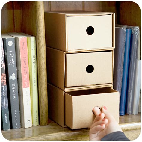 Home Paper Kraft Cardboard Drawer Box Storage Handmade Gift Organizer ...