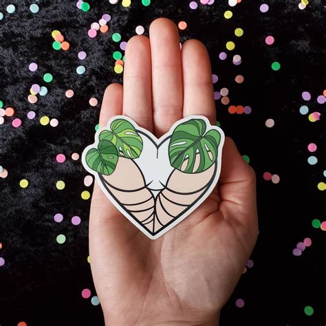 Botanicalbooty Heart Shaped Butt Sticker Etsy