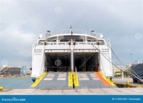 Boarding on Ferry in the Passenger Port of Piraeus. Editorial Photo ...