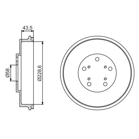 2X BOSCH 228 6mm BREMSTROMMELN HINTEN PASSEND FÜR LINKS RECHTS 0 986