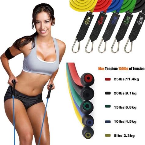 Tpe Bandes De Resistance Elastiques Musculation Set Latex Fitness