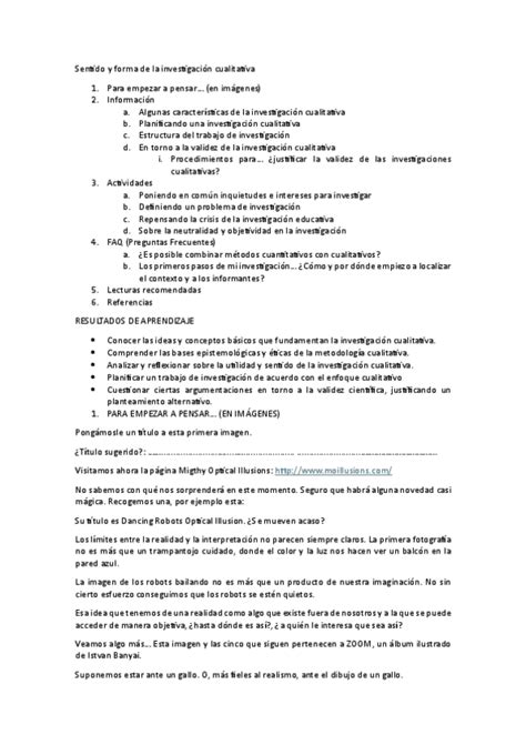 Sentido Y Forma De La Investigacion Cualitativa Pdf