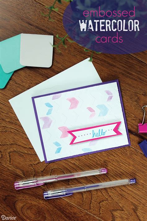 diy watercolor cards  embossed detail darice diy watercolor
