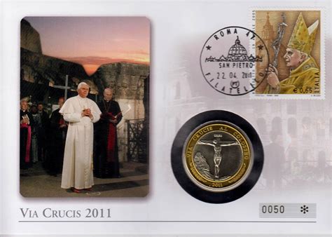 Vatikan Medaille Auf Numisbrief Papst Benedikt XVI Kreuzweg 2011 Am