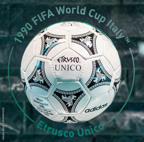 1990 World Cup ball at the exposition of FIFA headquarters in Zurich ...