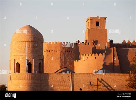 Uzbekistan Khiva Ichan Kala Old City City Walls Stock Photo Alamy