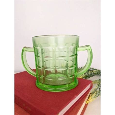 Hazel Atlas Kitchen Hazel Atlas Green Depression Glass Sugar Bowl Poshmark