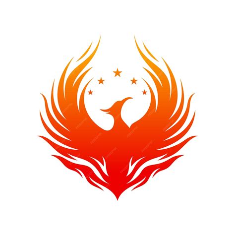 Premium Vector Flying Phoenix Fire Bird Abstract Logo Design Vector