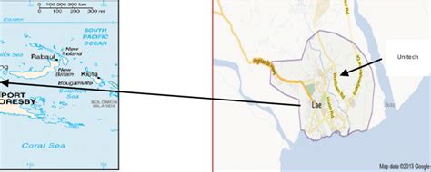 a Papua New Guinea Map[3] b PNGUOT, Lae City Map[4] Study Area PNG has ...