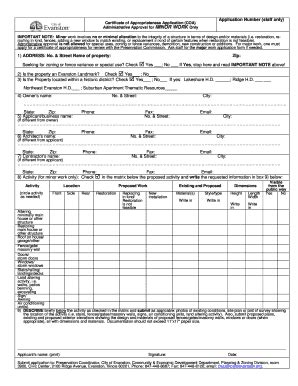 Fillable Online Cityofevanston Certificate Of Appropriateness Evanston