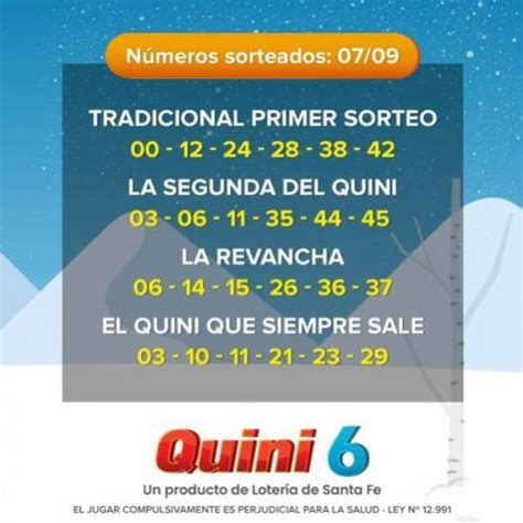 Resultados de la Quini 6 números ganadores de la Lotería de Santa Fe