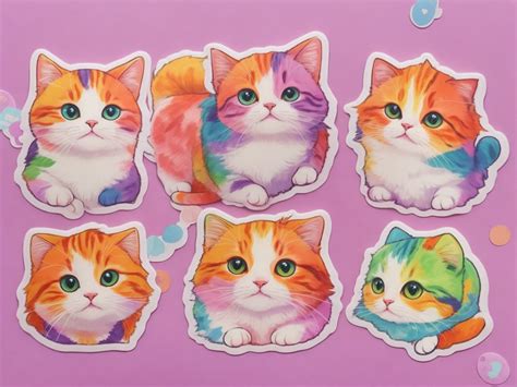 Stickers Cute Cat Graphic by LINEART3 · Creative Fabrica