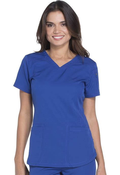 Dickies Dickies Dynamix Scrubs Top For Women V Neck Dk Xxs