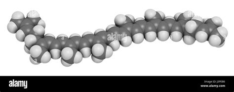 Lycopene Red Tomato Pigment Molecule Atoms Are Represented As Spheres