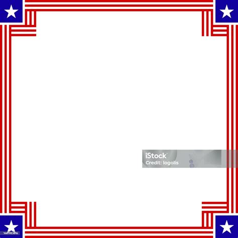 american flag square frame stock illustration  image