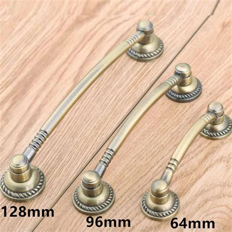 64mm 96mm 128mm Bronze Kitchen Cabinet Drawer Knobs Pulls Antique Brass