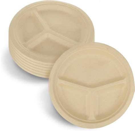 Senenqu Pack Compartment Paper Plates Inch Cm