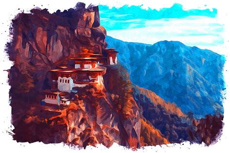 Bhutan Asia Watercolor Graphic by Poster BoutiqueCreative Fabrica