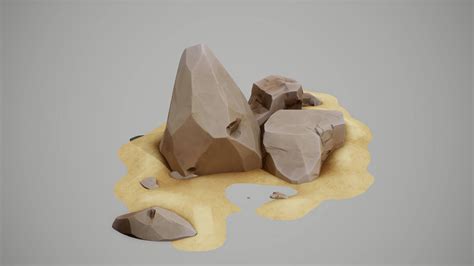 Stylized Rocks D Model By Face The Edge