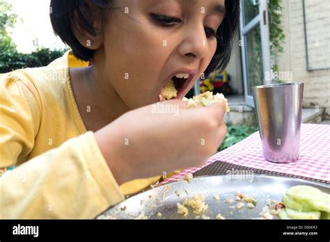 Indian Child Eating Food Hi Res Stock Photography And Images Alamy