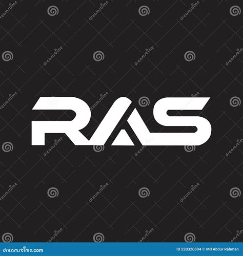 ras letter logo design  black backgroundras creative initials letter
