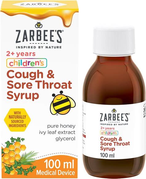 Zarbees Childrens Cough And Sore Throat Syrup 100ml For Kids From The