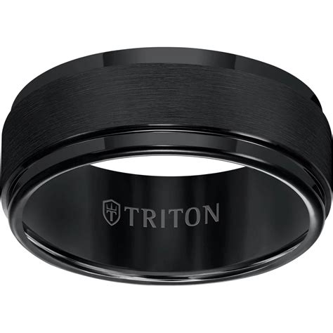 Triton Black Tungsten Carbide Mm Band Wedding Bands Jewelry