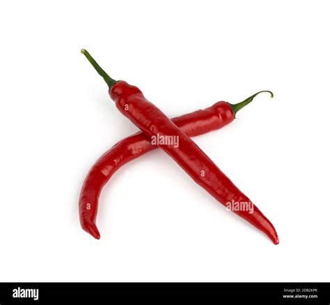 Whole Red Hot Pepper Fruit Isolated On White Background Hot Spice Stock Photo Alamy
