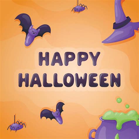 Bright Vector Holiday Banner With The Inscription Happy Halloween