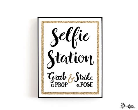 Free Printable Selfie Station Sign Gerald Printable