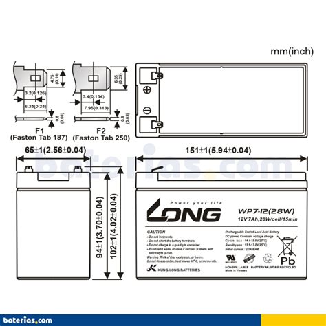 Long Wp W Batteria Per Dispositivi Elettronici Long Ah V