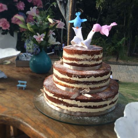 Naked Cake Casamento Topo De Bolo De Passarinhos