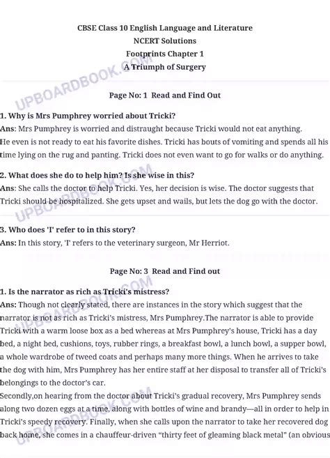 A Triumph Of Surgery Extra Question Answer 1