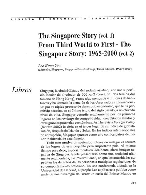 The Singapore Story Vol 1 From Third World To First The Singapore Story ...
