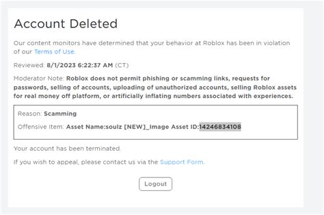 Account Terminated For Something I Didn T Do What Do I Do Platform