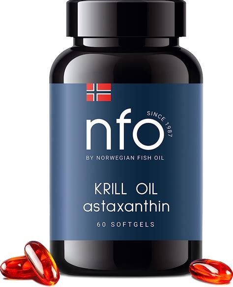 NFO Omega 3 Krill Oil Astaxanthin 60 Capsules Antarctic Krill Oil